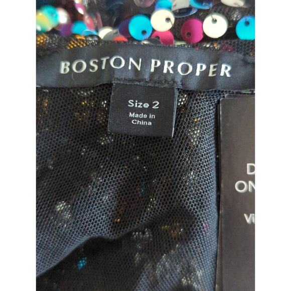 Boston Proper Women Sequin Cold Shoulder Mini Dress Size 2 NWT NYE Party Holiday - Picture 11 of 12